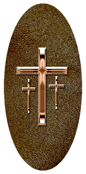 DG5000-517-BZ-SH-BR Bronze 3 Crosses Shimmer Brown